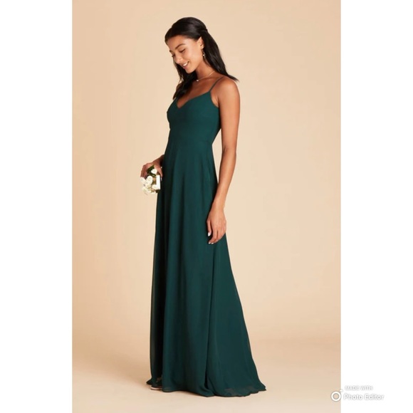 Birdy Grey Emerald Green Devin Chiffon Formal Dress Size Medium NWT - Picture 5 of 16